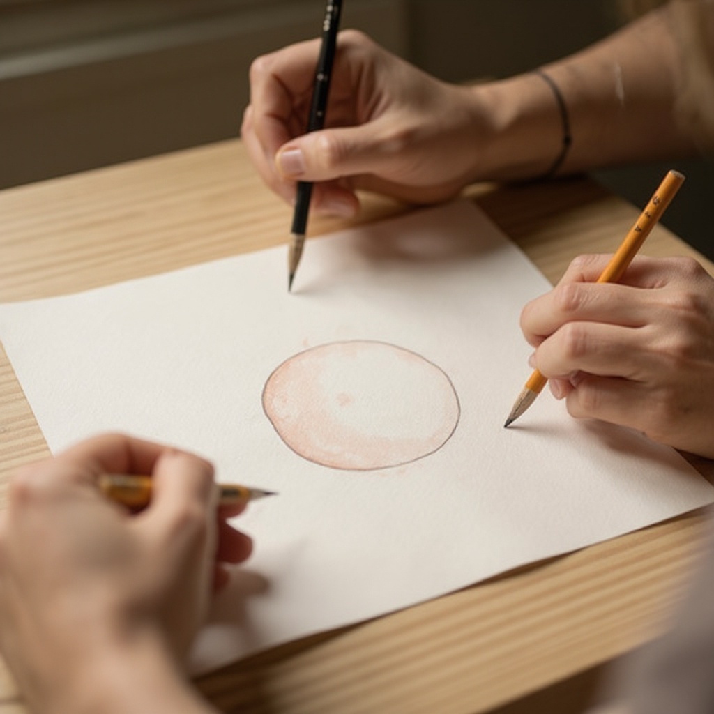 Step 1: Lightly sketch the basic shape of your creature on the watercolor paper with a p