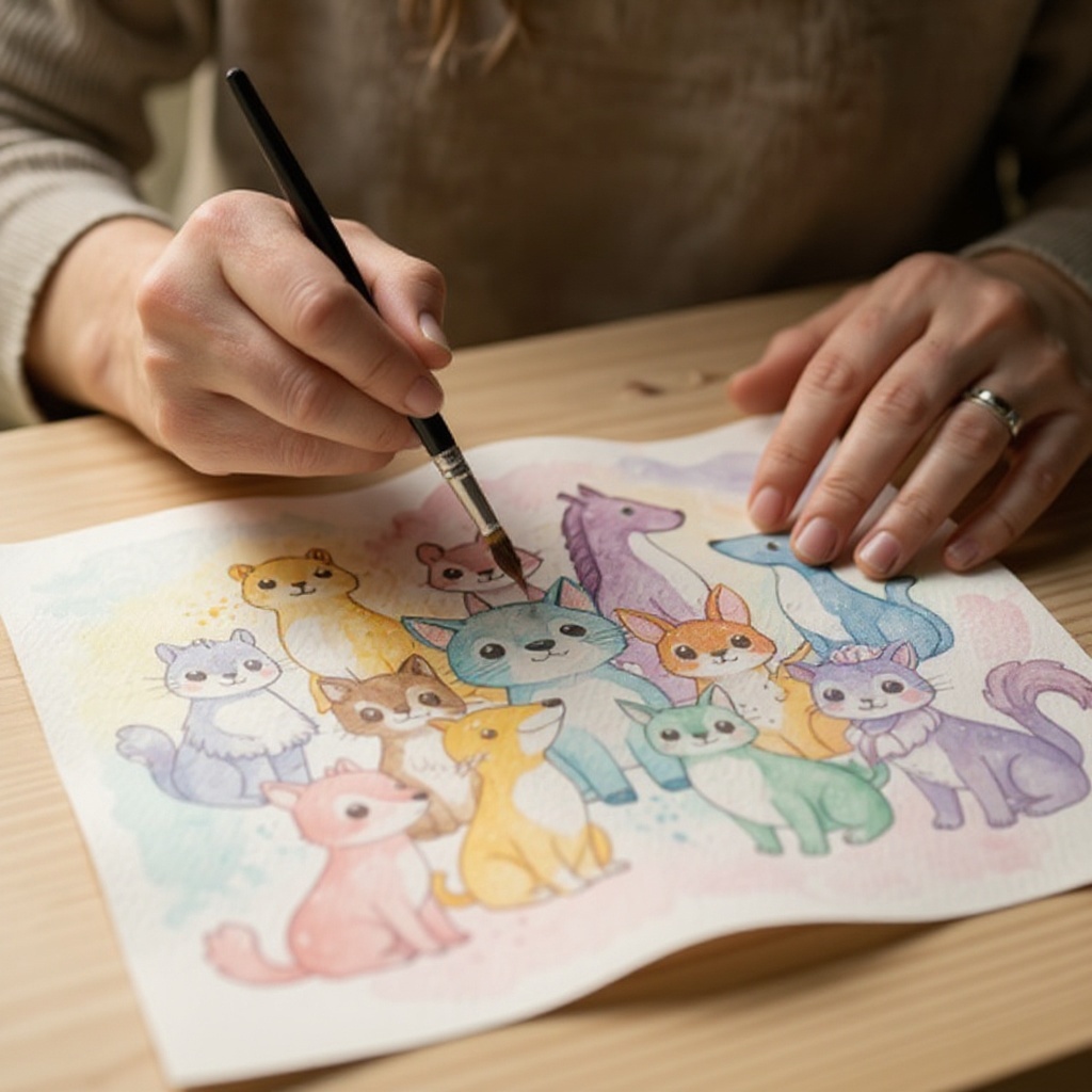 Step 6: Rinse your brush thoroughly in your rinsing water container until the water runs