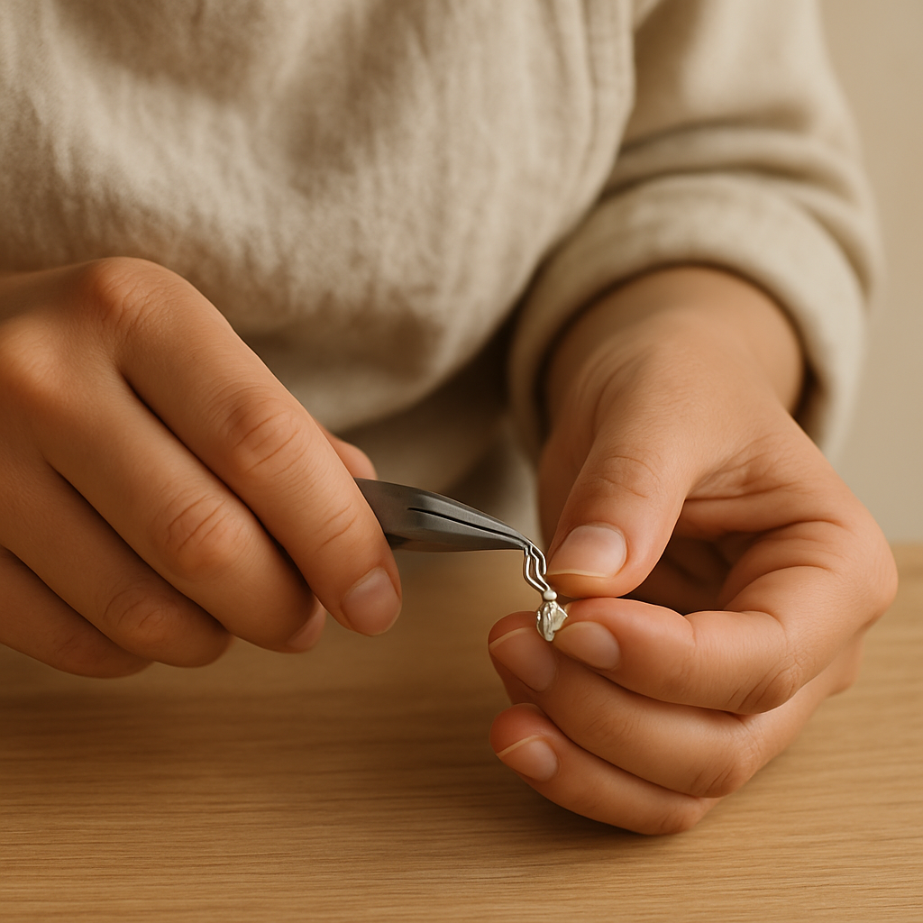 Step 4: Step 4: Attach a jump ring to each charm, ensuring a secure connection. Open a 4