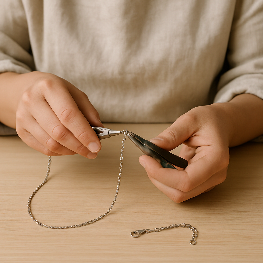 Step 6: Step 6: Create sample necklace chains for display. Similar to bracelets, take a 