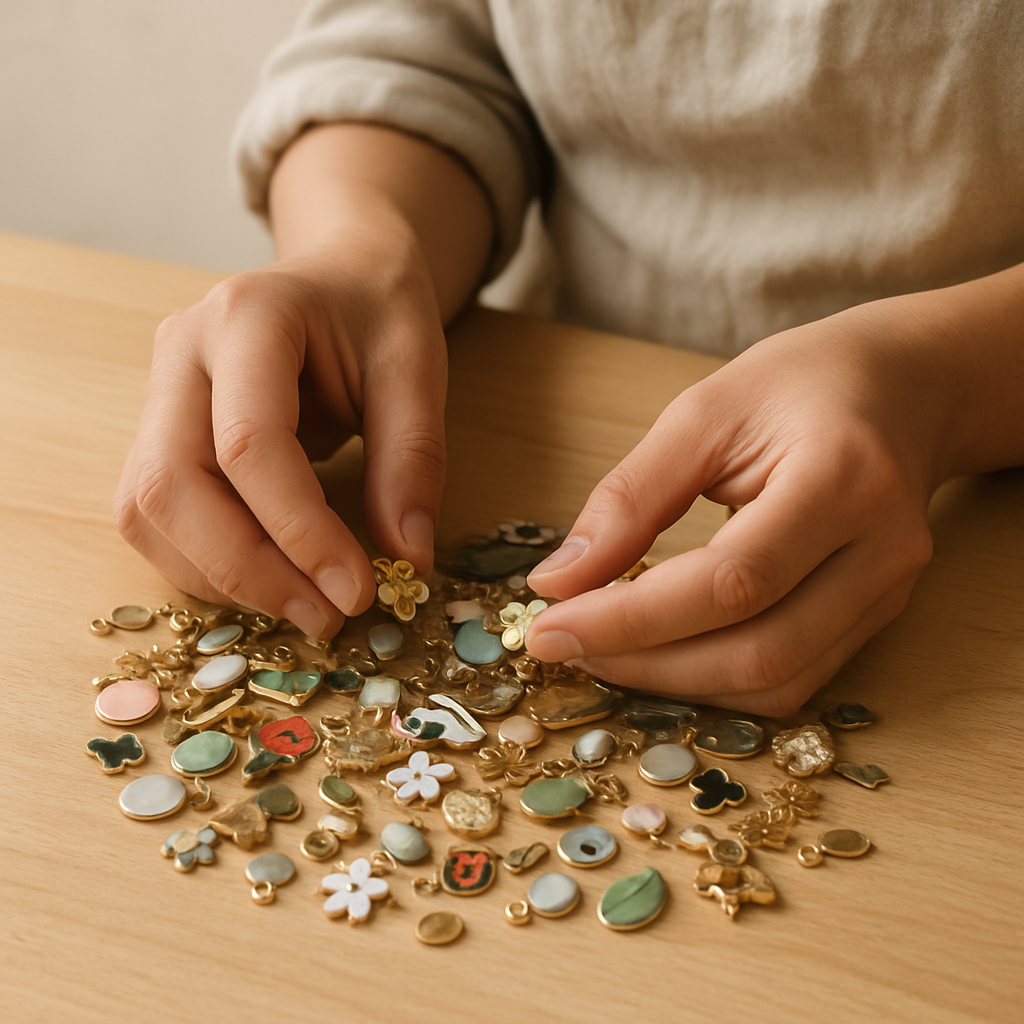 Step 1: Step 1: Select your wholesale charms. Aim for a diverse mix of sizes, shapes, an