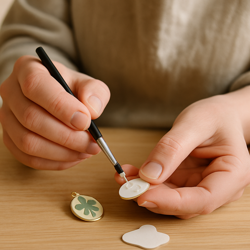 Step 4: Step 4: Begin attaching charms. Apply a small dab of strong craft adhesive to th