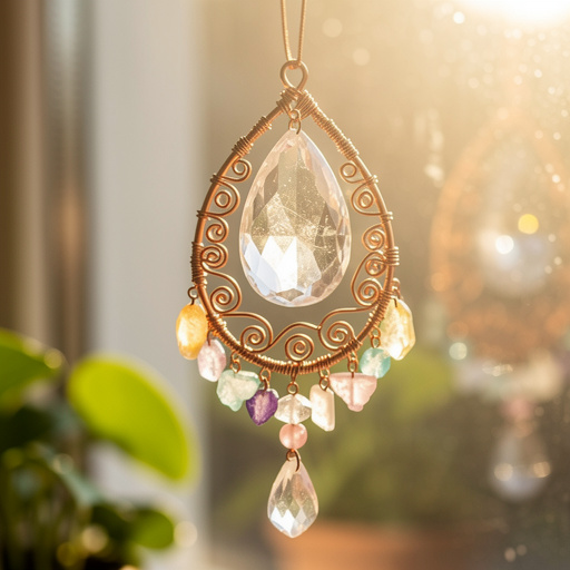 Wire Wrapped Crystal Sun Catcher