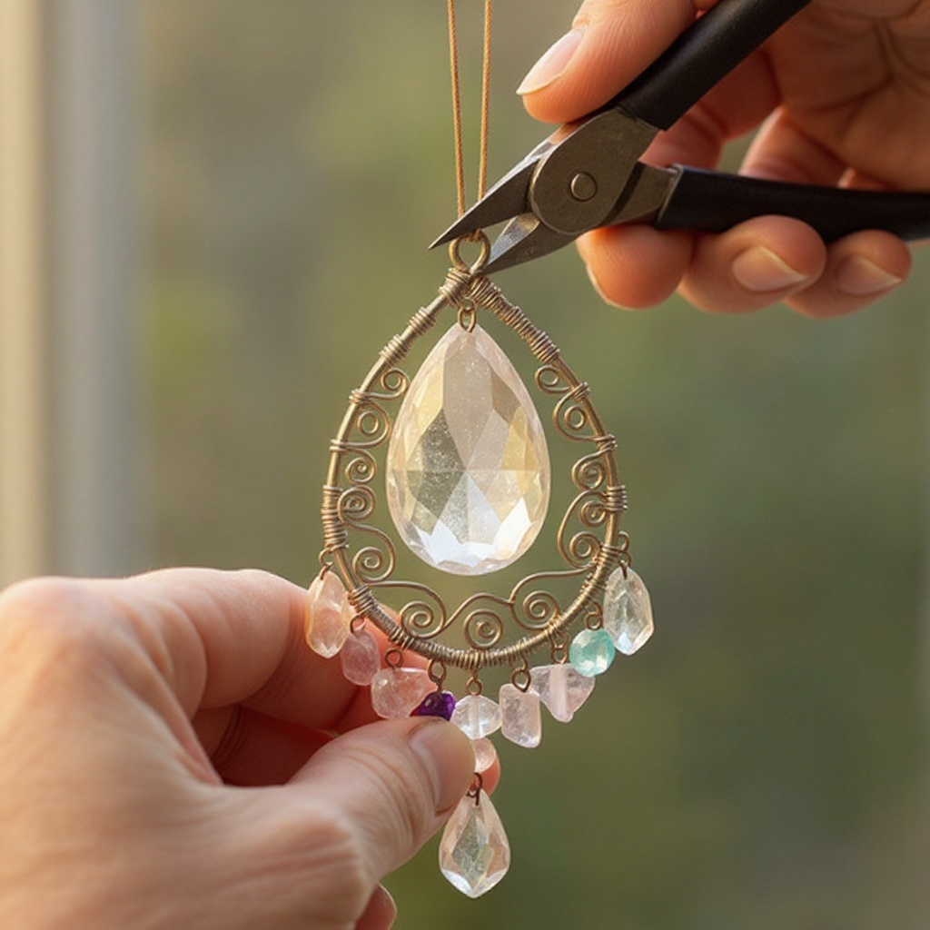 Step 5: Using chain-nose pliers, wrap the longer end of the wire around the shorter end,