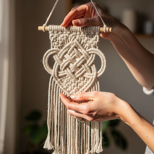 Bohemian Love Knot Wall Art held in hand