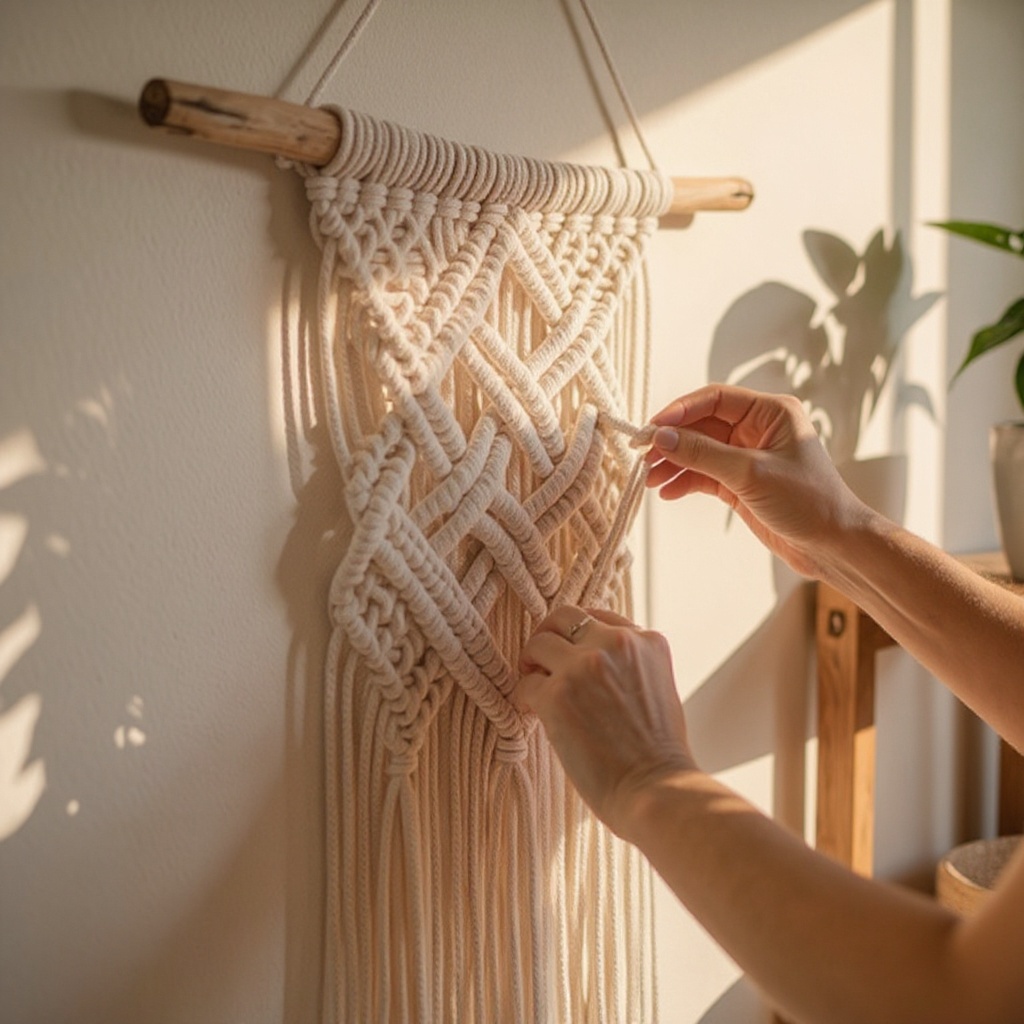 Step 2: Fold each cord in half to create a loop at the top.